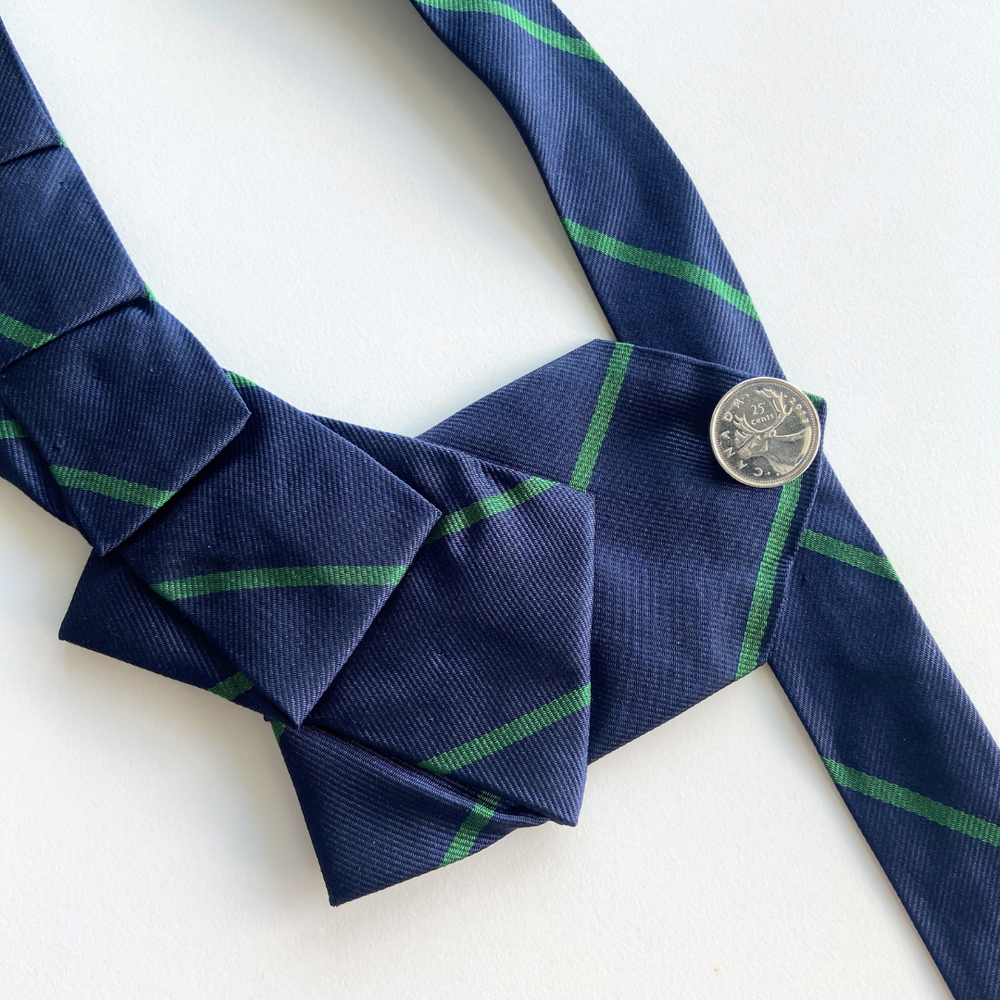 OOAK The Windsor - Navy with Green Stripes
