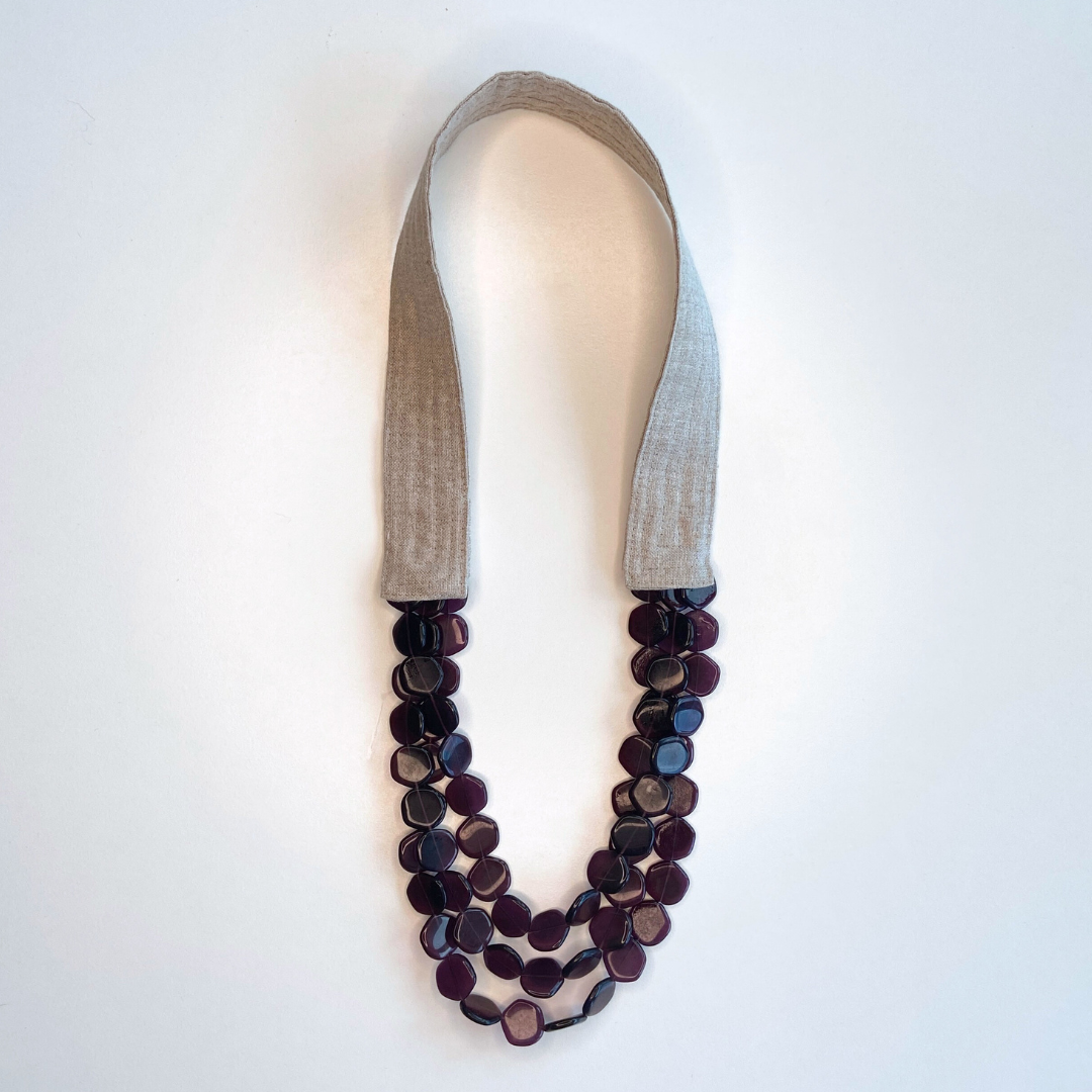 
                  
                    OOAK The Collar - Linen & Purple Glass
                  
                