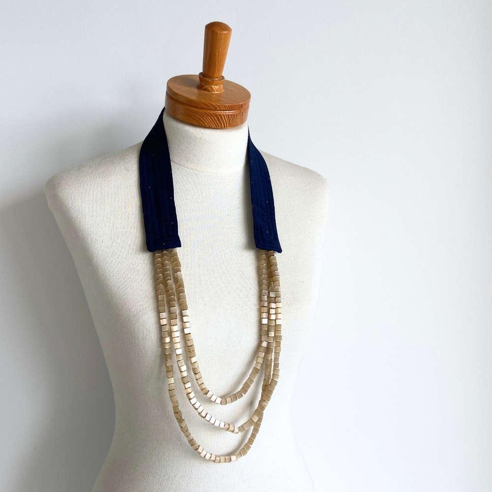 OOAK The Collar - Navy & Taupe