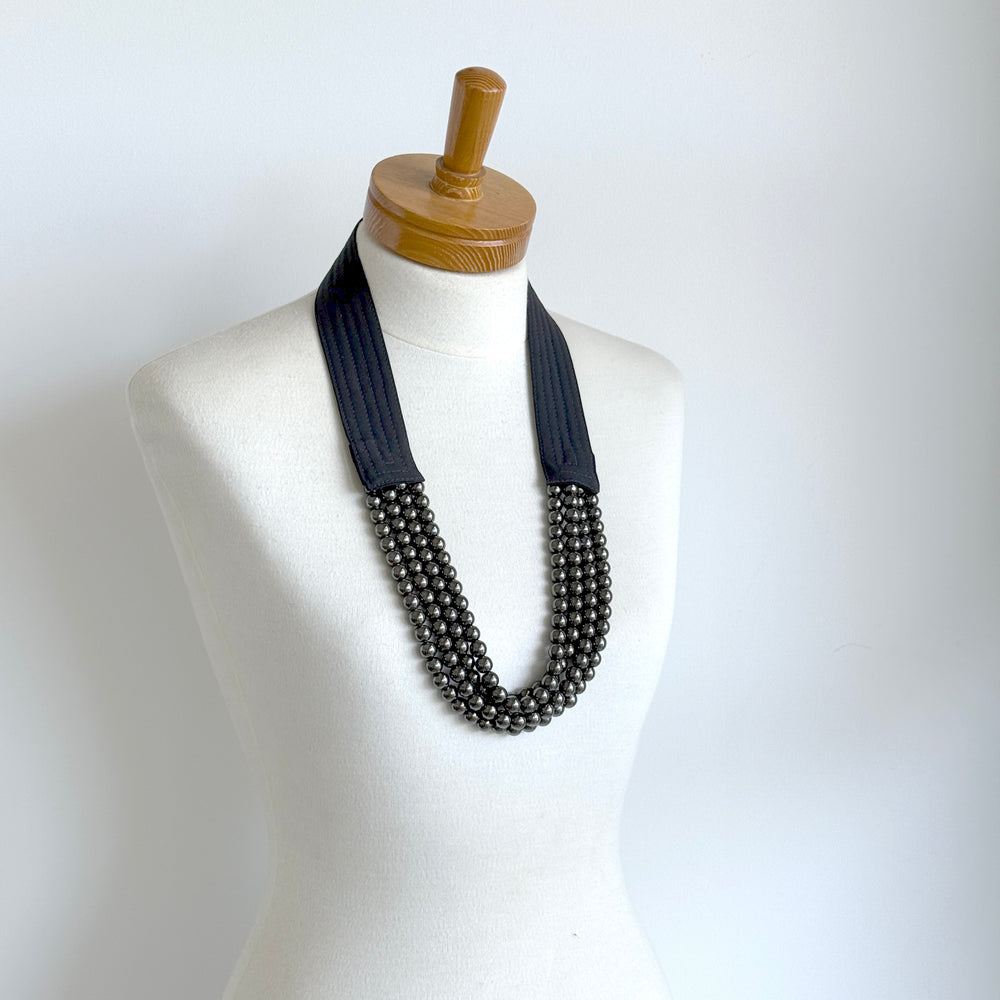 OOAK the collar - Charcoal and Agate