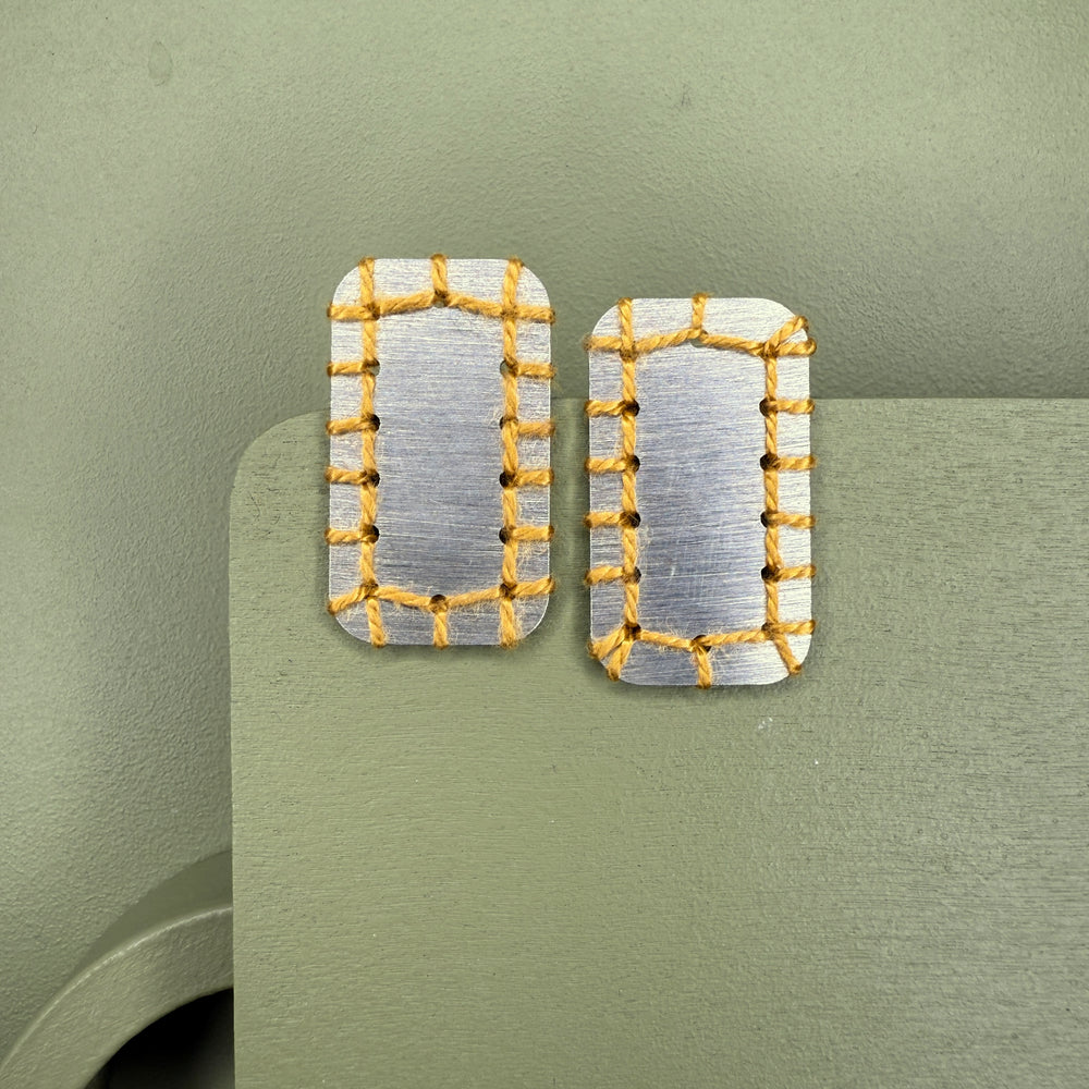 OOAK - blanket stitched earrings - 2 colourways