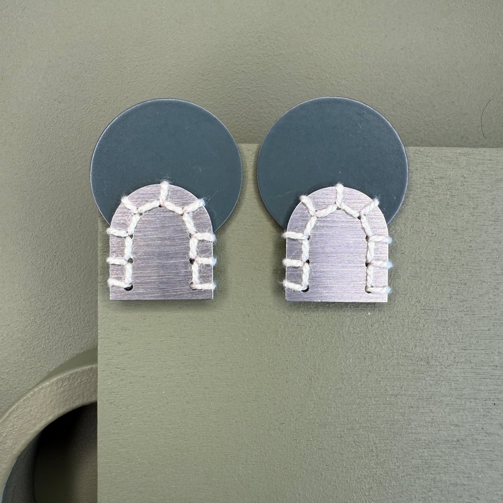 OOAK - cécile stitched earrings
