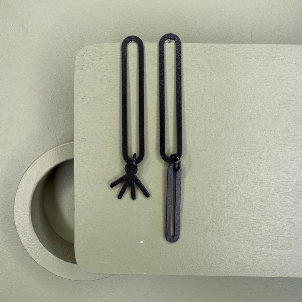 OOAK - asymmetrical axis earrings