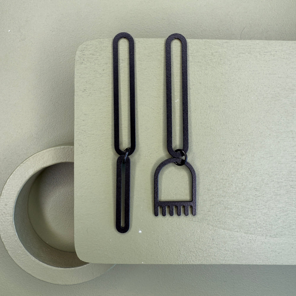 OOAK - asymmetrical rake earrings