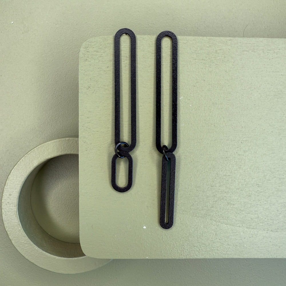 OOAK - asymmetrical links earrings