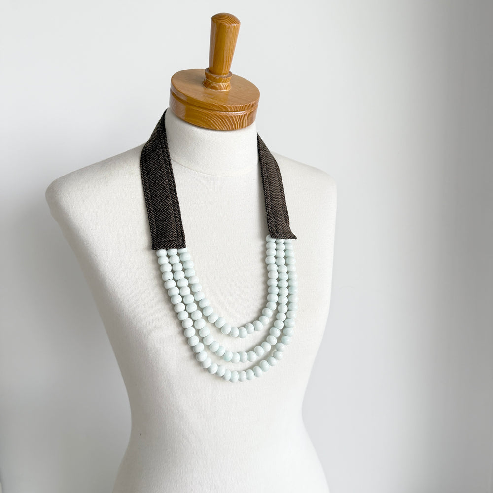 OOAK the collar - Brown and Porcelain