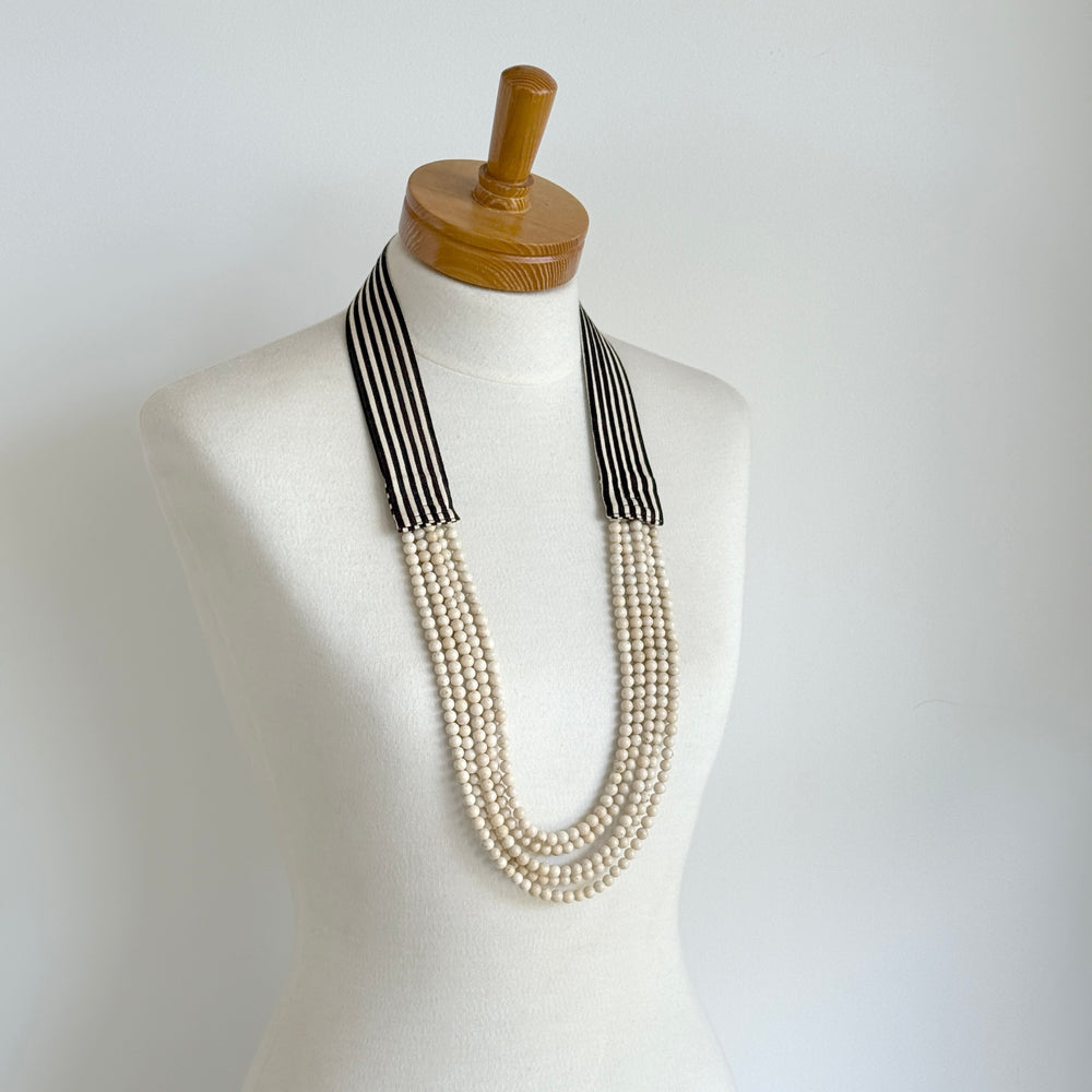 OOAK the collar - Brown stripe and stone