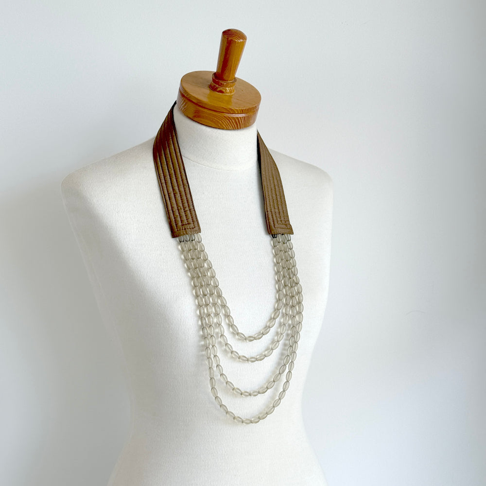 OOAK the collar - Golden Brown Silk V2