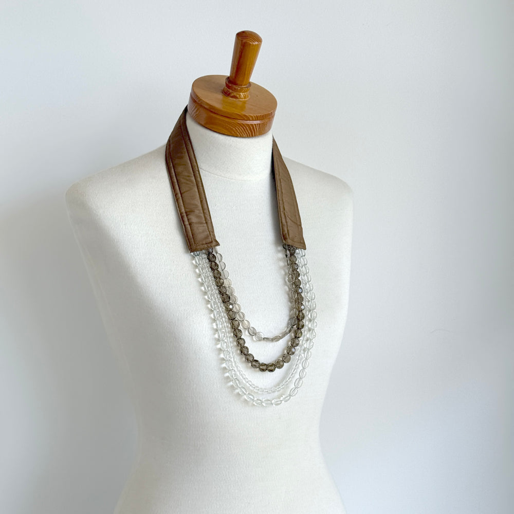 OOAK the collar - Golden Brown Silk V3