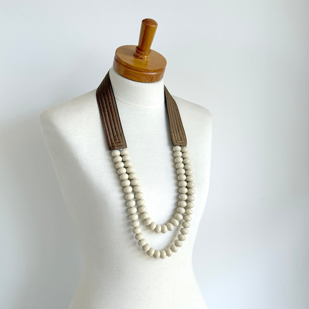 OOAK the collar - Golden Brown Silk