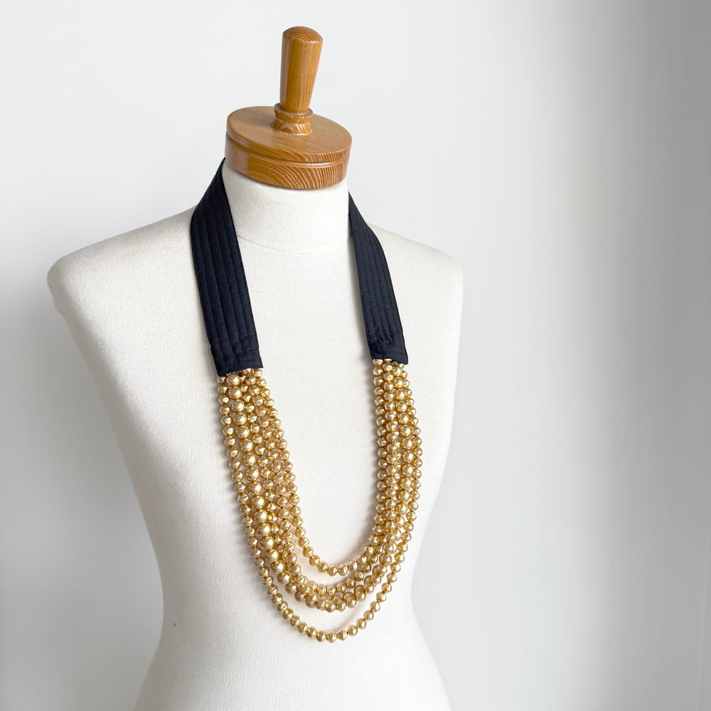 OOAK the collar - Midnight Blue & Gold