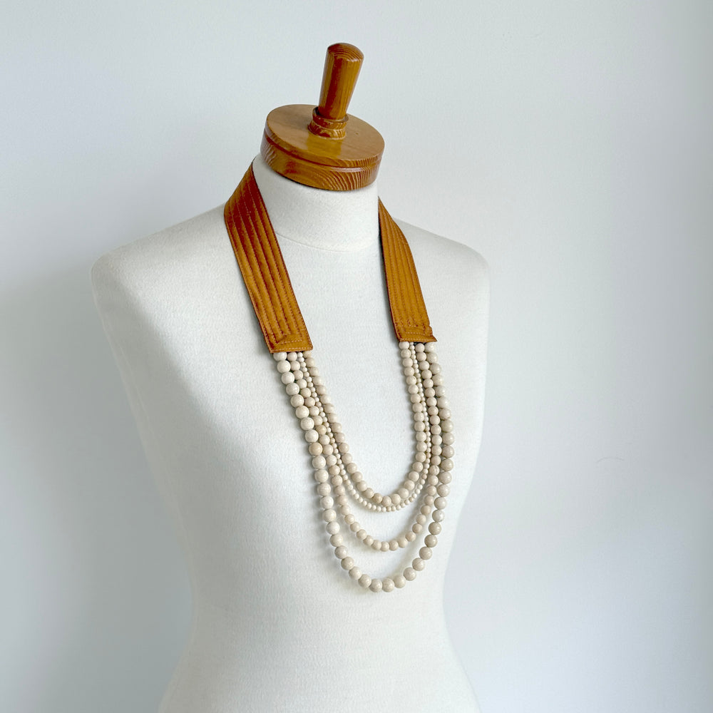 OOAK the collar - Burnt Orange and Stone