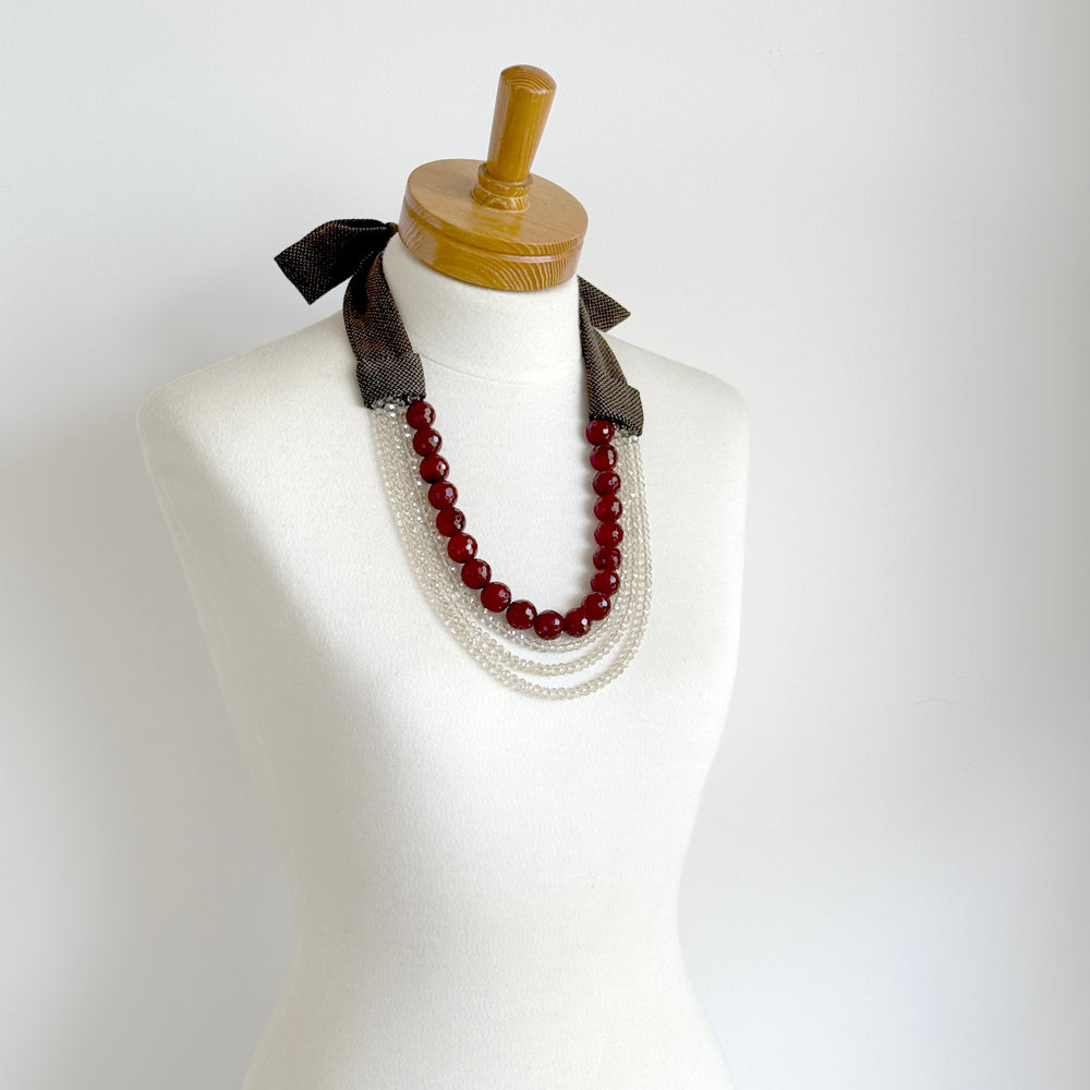 OOAK the short collar - cherry